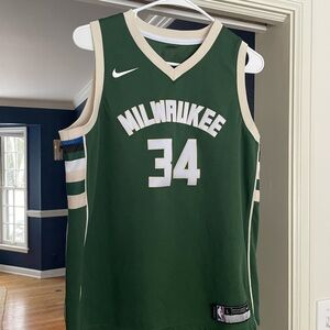 Nike swingman L Milwaukee Giannis antetkoumpo 34 Basketball Jersey in Dark Green